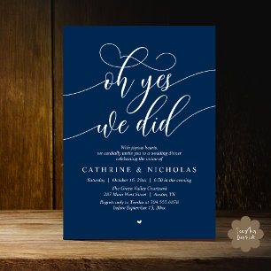 Invitación Sí, lo hicimos, Cena de Elopamiento de Boda Modern