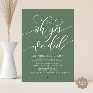 Invitación Sí, Lo Hicimos, Recepción De Boda De Guión Moderno