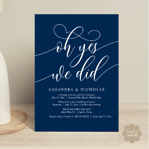 Invitación Sí, Lo Hicimos, Recepción De Boda De Guión Moderno