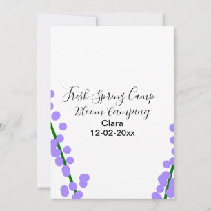 Invitación Si primavera fresca flores de lavanda para acampar