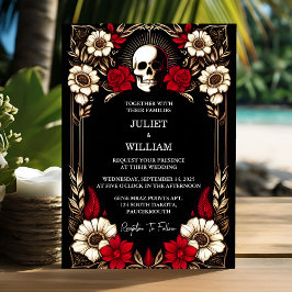 Invitación Si Ruby Grueso Claret Corazón Blanco Rojo Boda Neg