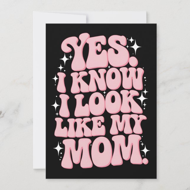 Invitación Sí, sé que me veo como el día de mi madre Groovy (Anverso)