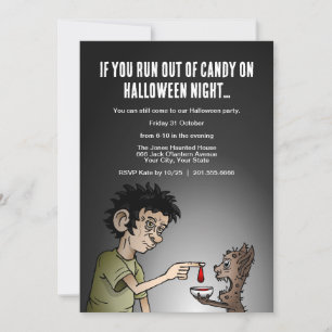 Invitación Si se te acaba el caramelo en la noche de Hallowee
