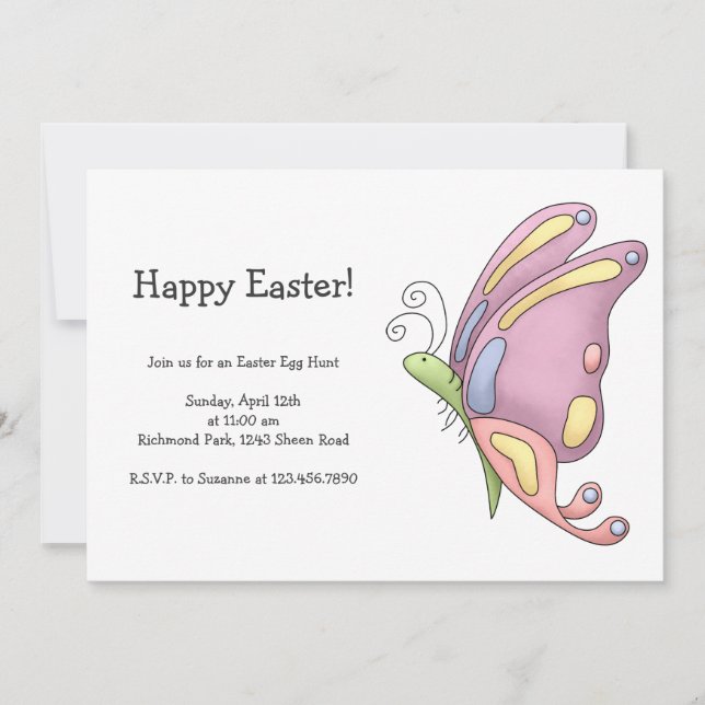 Invitación Si te equivocas, mariposa (Anverso)