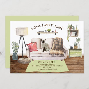 Invitación siamesa de movimiento de gatos