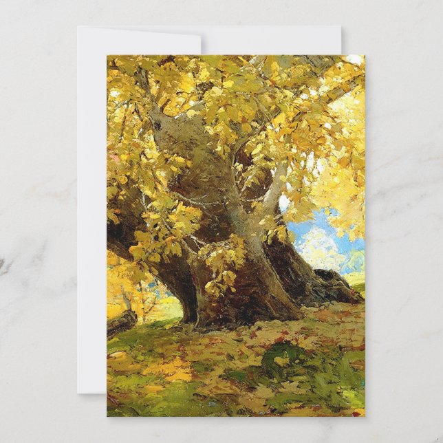 Invitación Sicomoro en Otoño por Edgar Payne (Anverso)