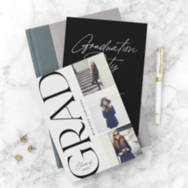 Invitación Side Typography Graduation 2022 3 Photo Party