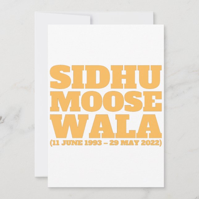 Invitación Sidhu Moose Wala 1993-2022  (Anverso)
