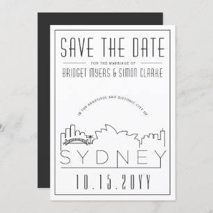 Invitación Sídney Boda Deco Style Skyline Guardar la fecha