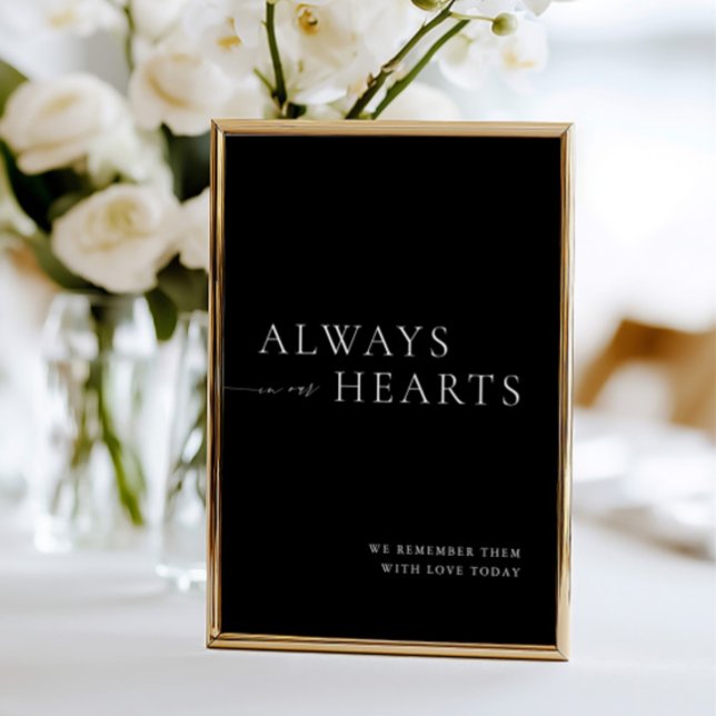 Invitación Siempre en nuestros corazones Rótulo Boda Minimali (Always in Our Hearts Minimalist Wedding Sign)