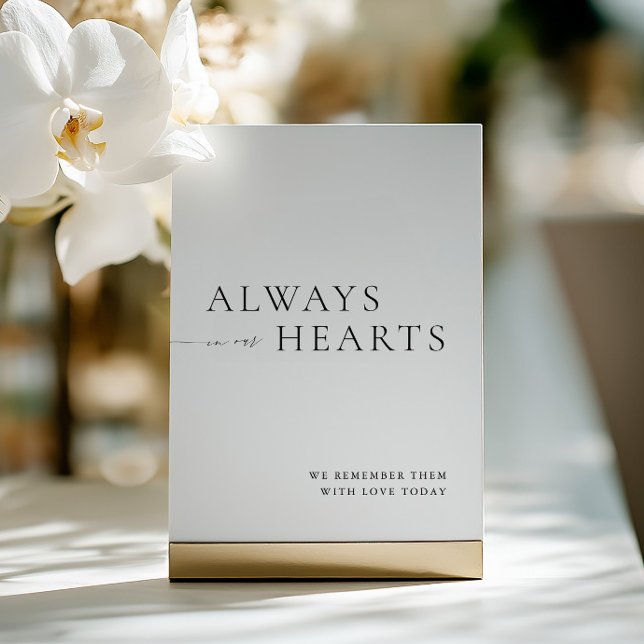 Invitación Siempre en nuestros corazones Rótulo Boda Minimali (Always in Our Hearts Minimalist Wedding Sign)