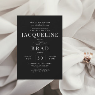 Invitación Siempre suyos Padres Elegantes Boda Negra