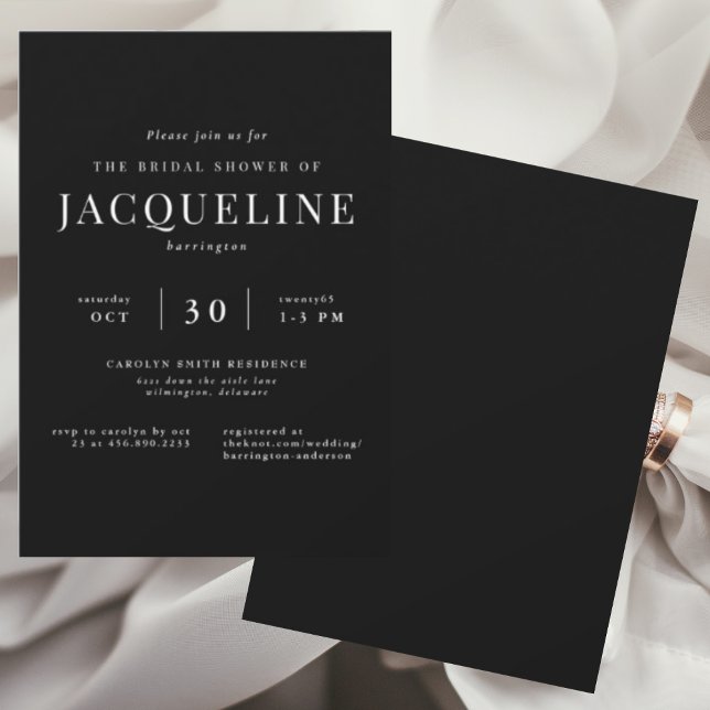 Invitación Siempre tu elegante y negra ducha de novia (Subido por el creador)