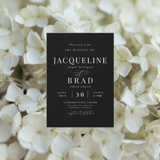 Invitación Siempre tuya boda elegante negra (Subido por el creador)