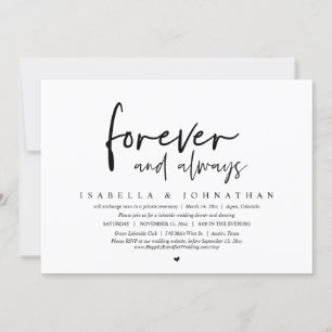 Invitación Siempre y siempre, Boda Fiesta de Elopement