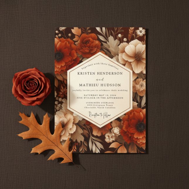 Invitación Sienna Botanical Autumn Wedding (Subido por el creador)