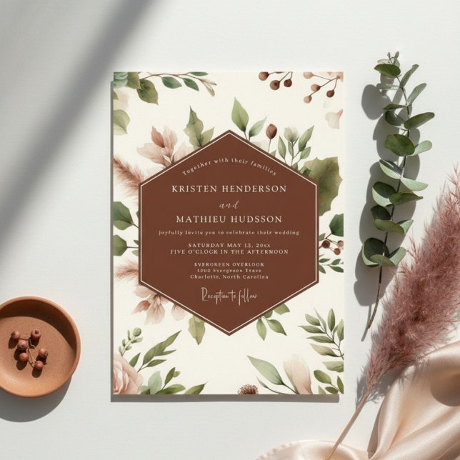 Invitación Sienna Botanical Romance Wedding (Subido por el creador)