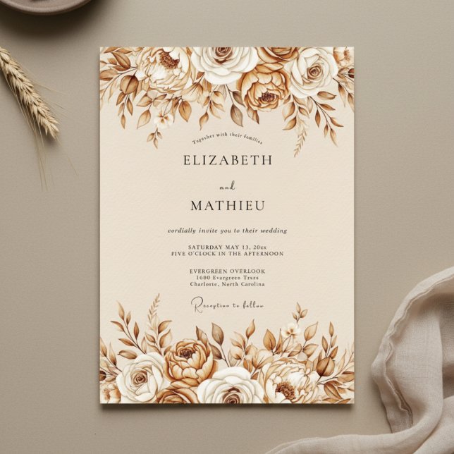 Invitación Sienna Ethereal Flourish Wedding (Subido por el creador)