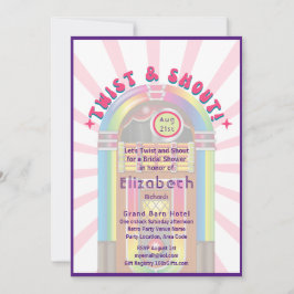 Invitación ¡Siente El Golpe! Ducha de novias de los años 70 r