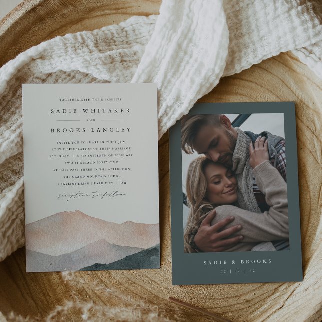 Invitación Sierra Dusk | Boda de fotografías de Rubor y pizar (Subido por el creador)