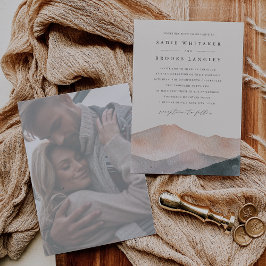 Invitación Sierra Dusk | Desert Rubor Faded Photo Boda