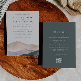 Invitación Sierra Dusk | Southwest Mountain Sunset Wedding