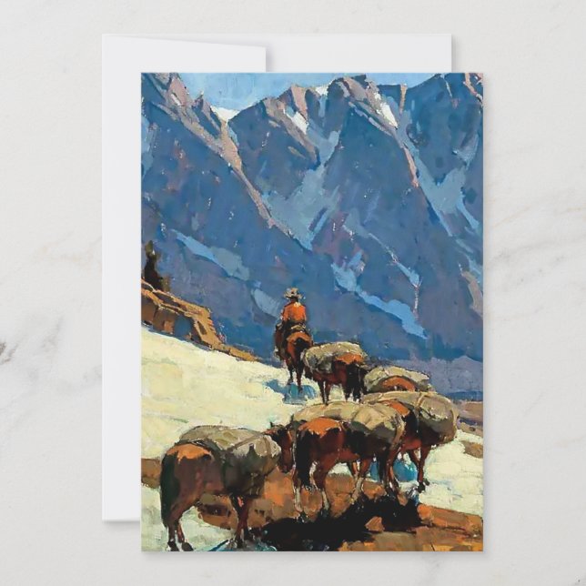 Invitación “Sierra Pass” Arte Occidental de Edgar Payne (Anverso)