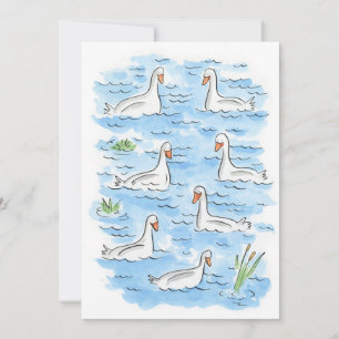 Invitación Siete cisnes nadando