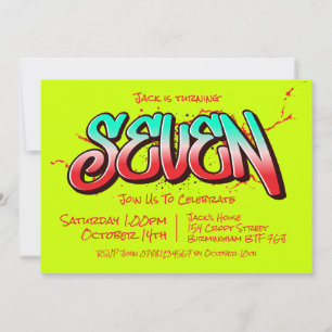 Invitación Siete Graffiti Brillante