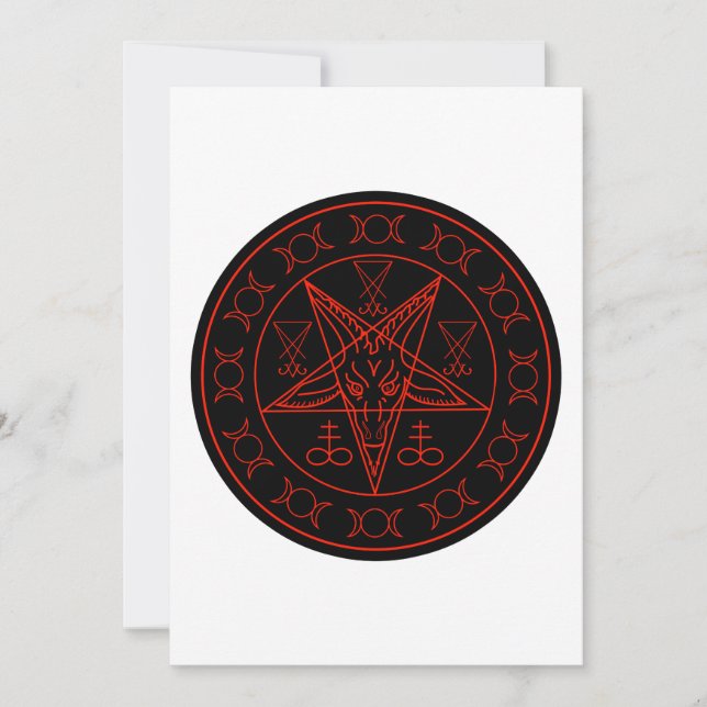 Invitación Sigil de la luna triple de Baphomet y sigil del (Anverso)