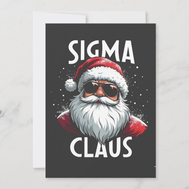 Invitación Sigma Claus Divertido Gen Alfa Navidad Escuela Med (Anverso)