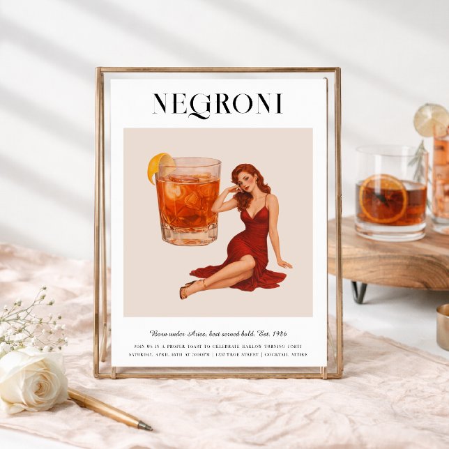 Invitación Signature Cocktail | Aries Zodiac Birthday (Subido por el creador)