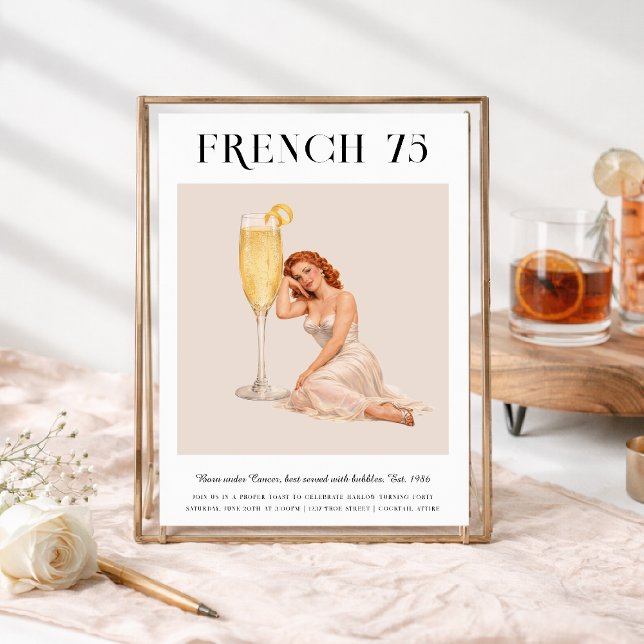 Invitación Signature Cocktail | Cancer Zodiac Birthday (Subido por el creador)