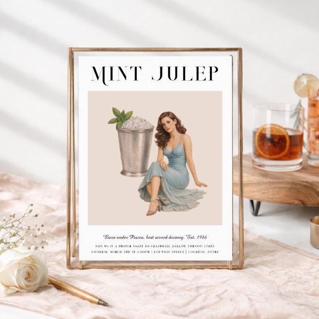 Invitación Signature Cocktail | Pisces Zodiac Birthday (Subido por el creador)