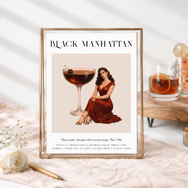 Invitación Signature Cocktail | Scorpio Zodiac Birthday (Subido por el creador)