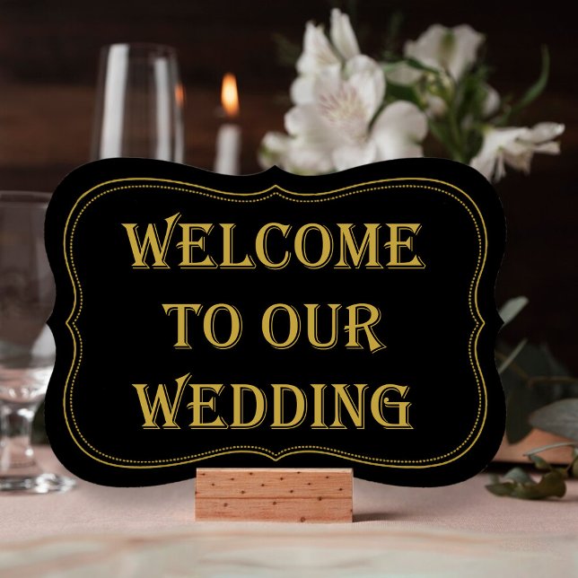 Invitación Signo de bienvenida Gatsby Boda de Black & Gold de (Subido por el creador)