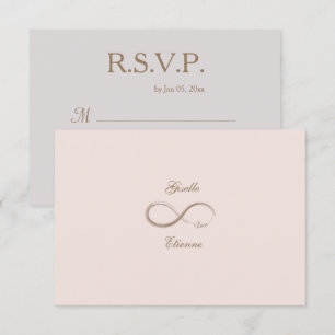 Invitación Signo de Infinito Blush Rosa Nombre Personalizado 