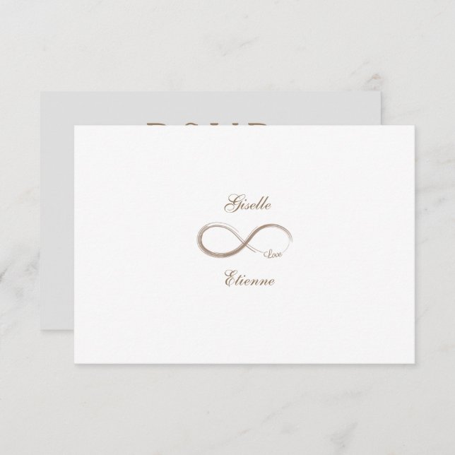 Invitación Signo de Infinito Bodas Nombre Personalizado Respu (Anverso / Reverso)