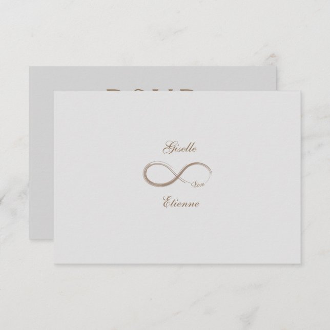 Invitación Signo de Infinito Bodas Nombre Personalizado RSVP  (Anverso / Reverso)