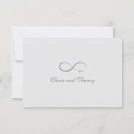 Invitación Signo de infinito en oro blanco puro gris para bod