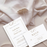 Signo de Infinito Monograma Bodas RSVP Oro Blanco