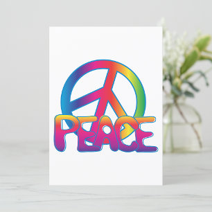 Invitación Signo de Paz Arcoíris Retro Hippie