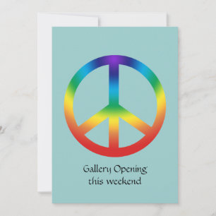 Invitación Signo de paz con colores arcoiris