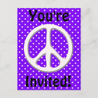 Invitación Signo de paz Fiesta en morado