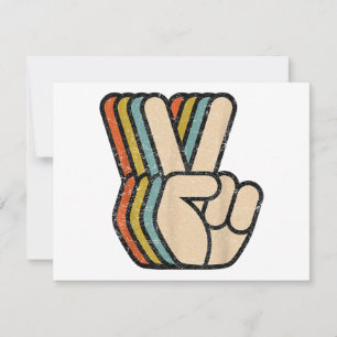 Invitación Signo de paz retro V Dedos ventilado años 60 años 