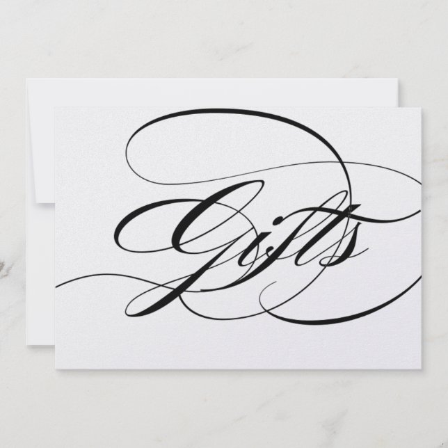 Invitación Signo de recepción de boda de regalo guión hermoso (Anverso)