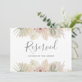 Invitación Signo de reserva de Boda mínimo de hoja de boho fl