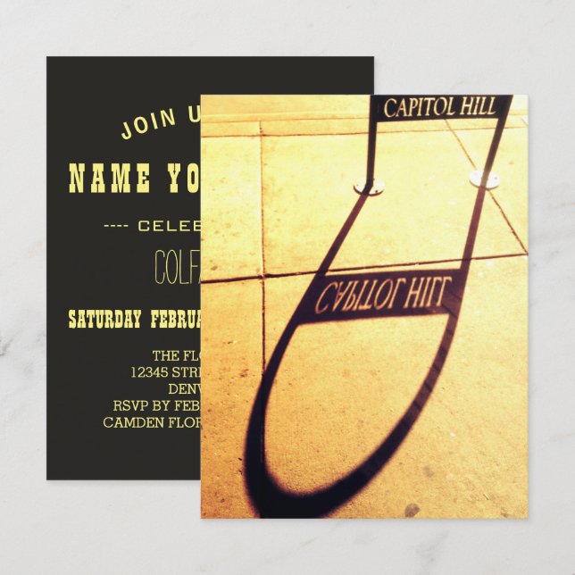Invitación signo de sombra de colina capitana (Anverso / Reverso)