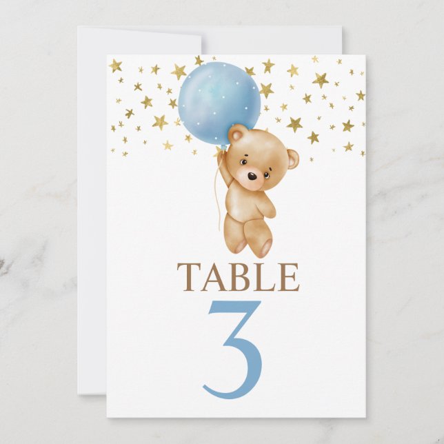 Invitación Signo de tabla de niño de oso cortado (Anverso)