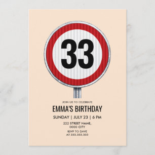 Invitación Signo de velocidad circular con fiesta de cumpleañ